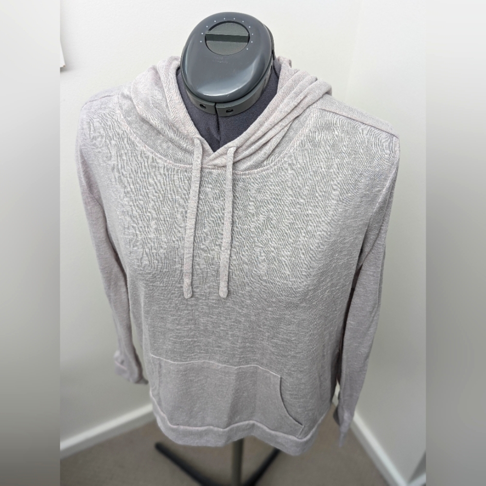 Weatherproof light hooded sweater medium dove gray women's sheer knit hoodie